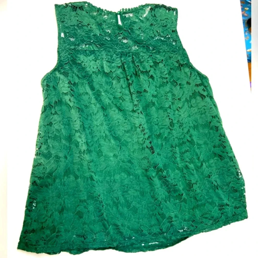 ZAC  & RACHEL Lace Sleeveless Loose Fit Blouse w/ Underlayer Size XLarge
